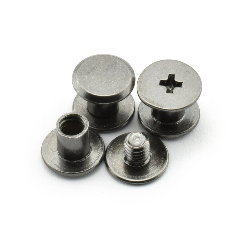 LQ Industrial 120pcs Chicago Screw Cross Head Phillips Drive Binding Screws Rivet Book Binding DIY Leather Craft Assembly Bolt 5x6mm Black - Image 1